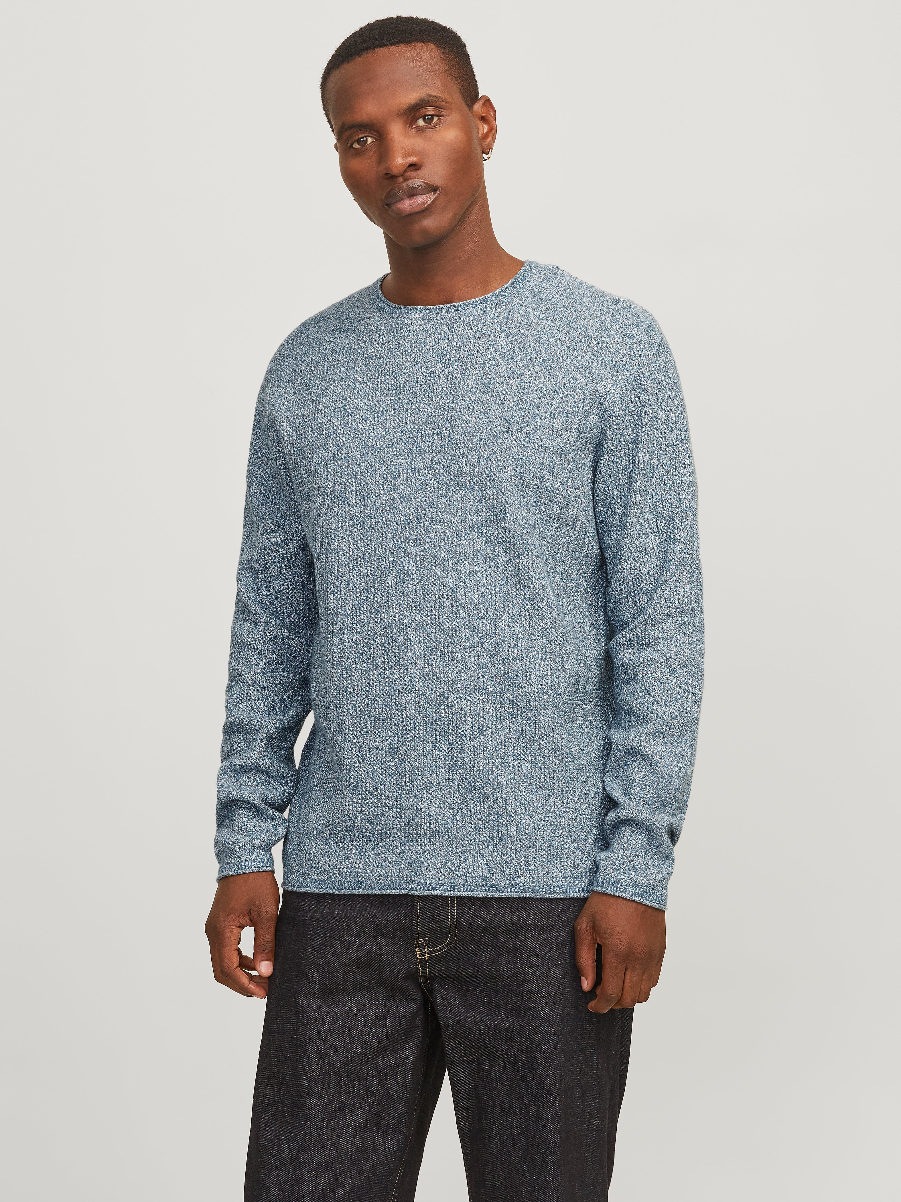 Einfarbig Strickpullover