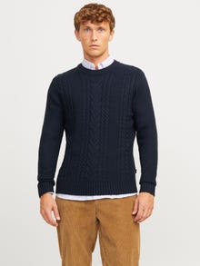 Jack & Jones Einfarbig Strickpullover -Sky Captain - 12258480