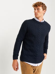 Jack & Jones Plain Knitted pullover -Sky Captain - 12258480