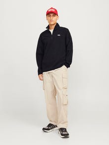 Jack & Jones Logotyp Sweatshirt i fleece -Black - 12258490