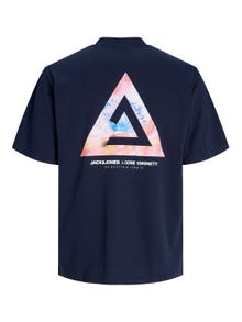 Jack & Jones T-shirt Estampar Decote Redondo -Navy Blazer - 12258622