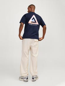 Jack & Jones T-shirt Stampato Girocollo -Navy Blazer - 12258622