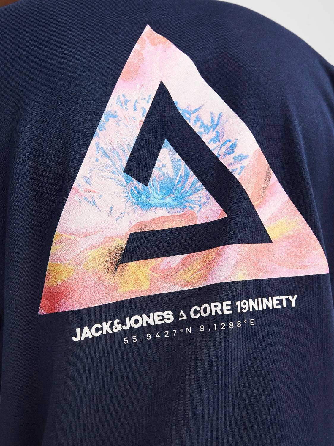 Jack & Jones Gedrukt Ronde hals T-shirt -Navy Blazer - 12258622