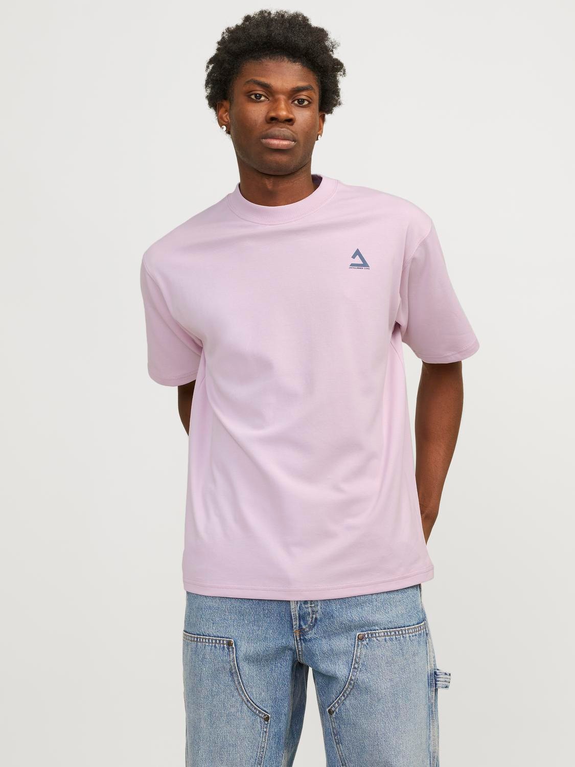Jack & Jones Printed Crew neck T-shirt -Winsome Orchid - 12258622