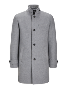 Jack & Jones Płaszcz wełniany -Light Grey Melange - 12258672