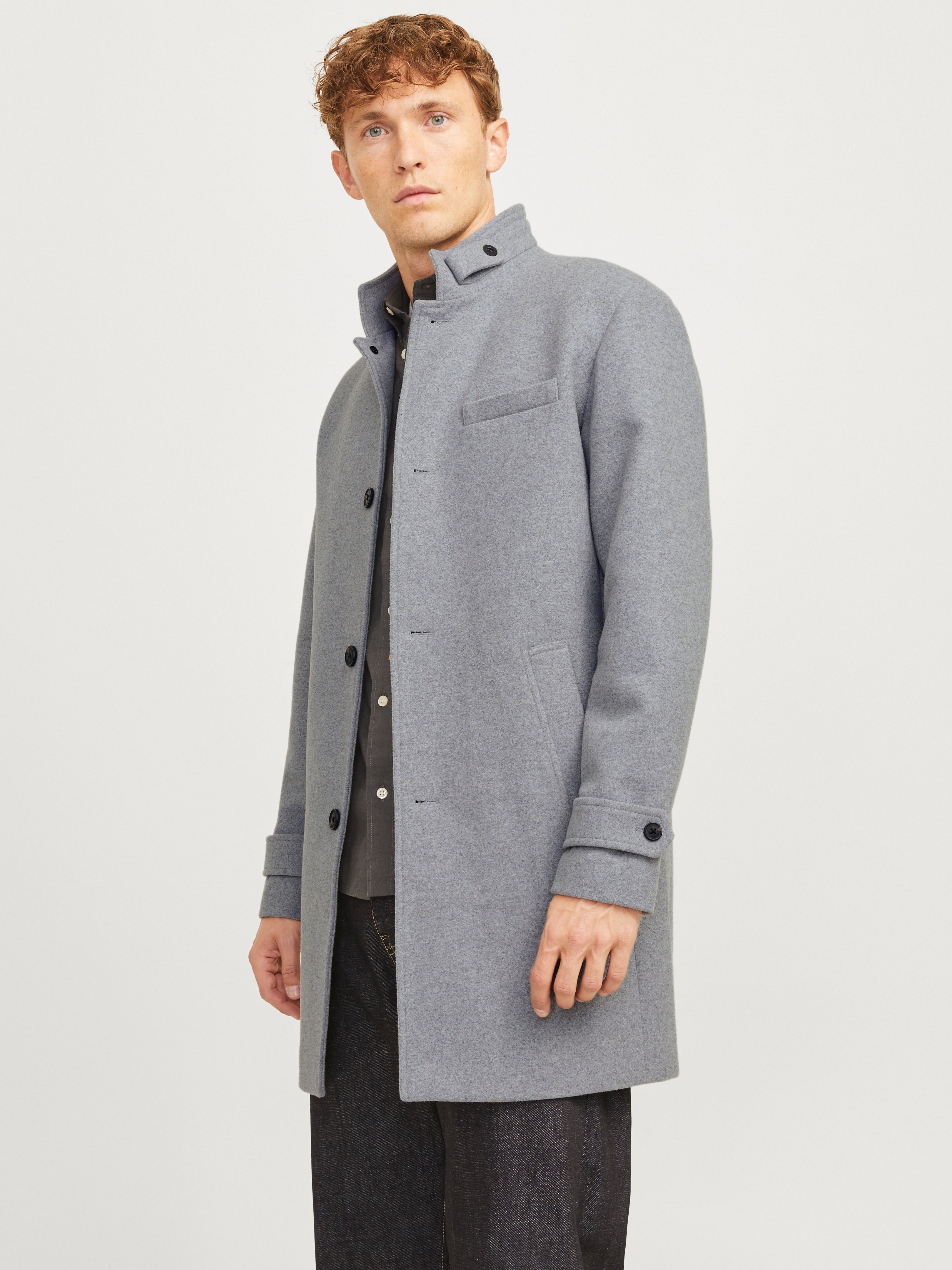 Jack and jones high neck wool coat on sale