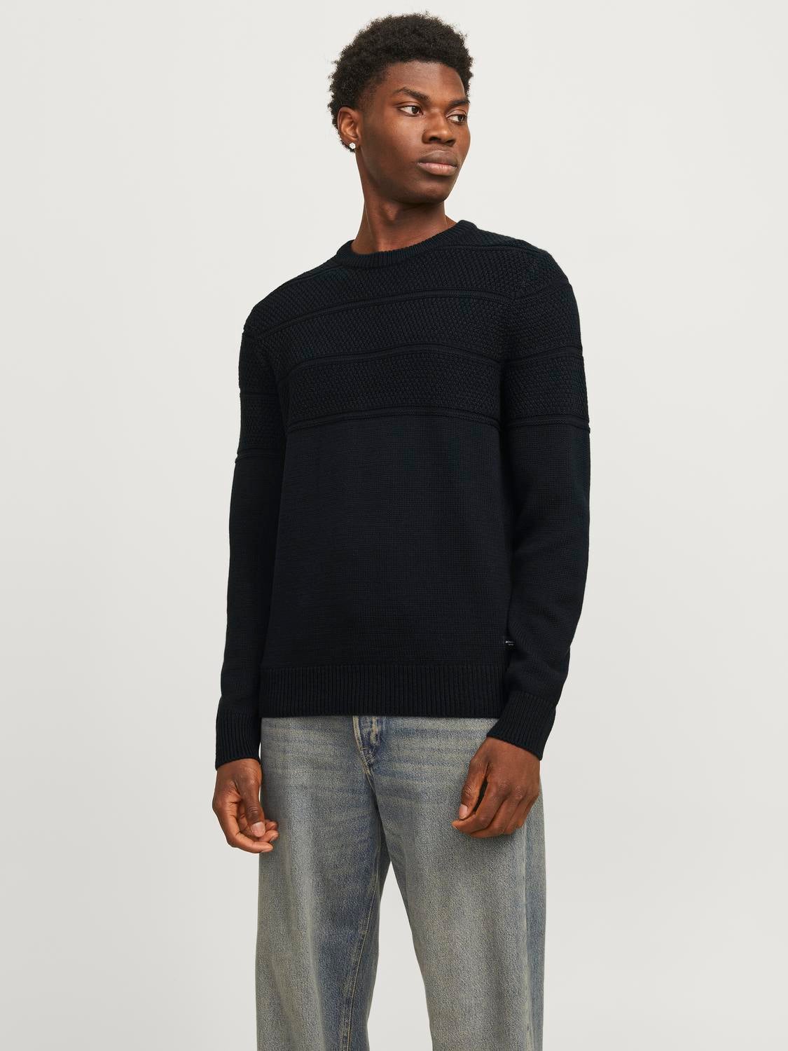 Einfarbig Strickpullover