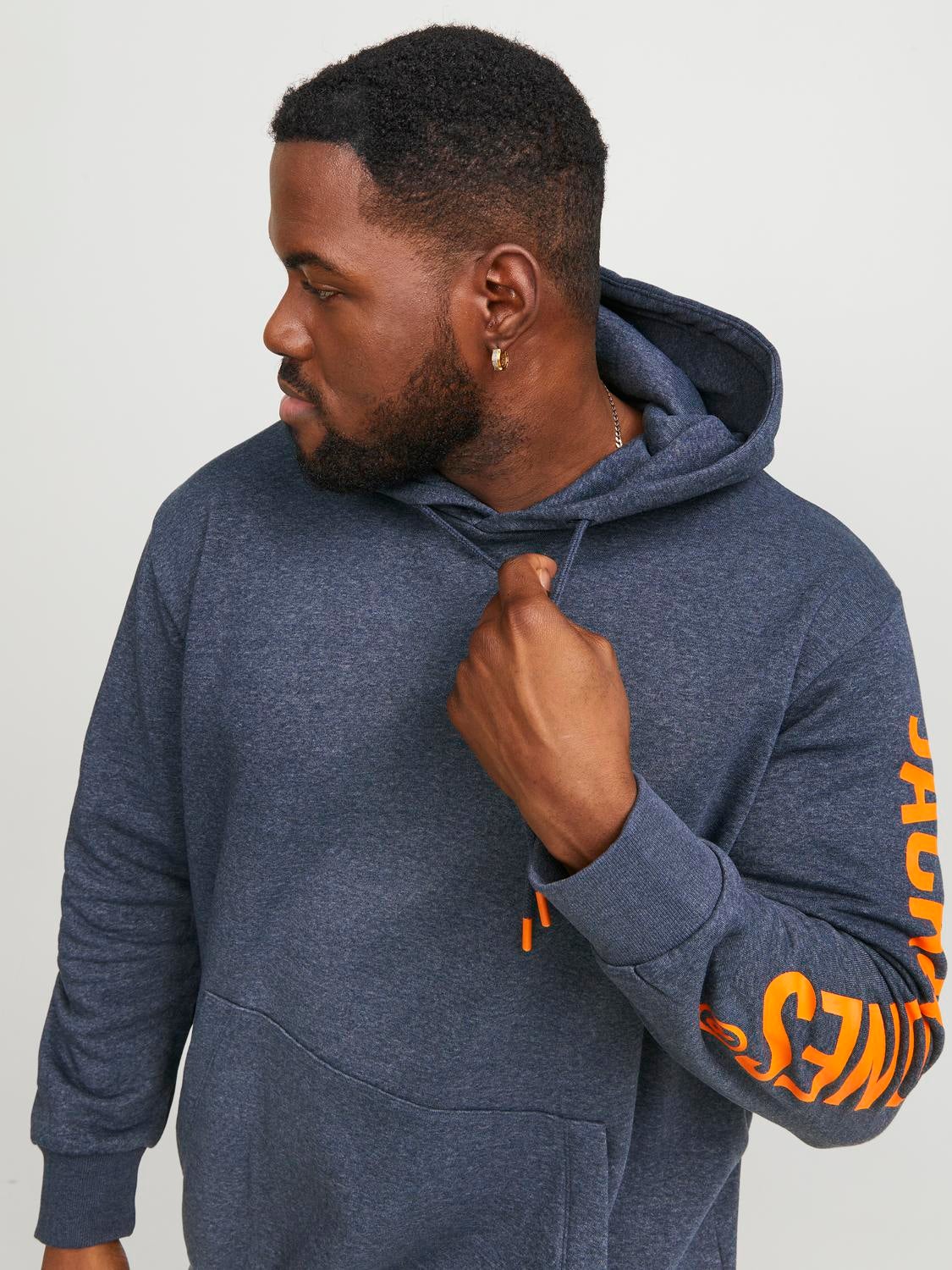 Plus size orange hoodie sale