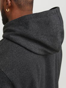 Jack & Jones Plus Size Logotipas Megztinis su gobtuvu -Dark Grey Melange - 12258769