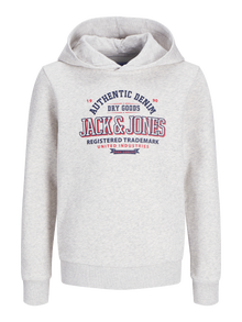 Jack & Jones Hoodie Logo Junior -White Melange - 12258823