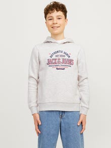 Jack & Jones Hoodie Logo Junior -White Melange - 12258823