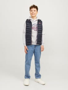 Jack & Jones Hoodie Logo Junior -White Melange - 12258823