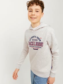 Jack & Jones Hoodie Logo Junior -White Melange - 12258823