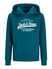 Jack & Jones Logo Hoodie Junior -Deep Teal - 12258823