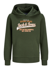 Jack & Jones Logo Hoodie Mini -Kombu Green - 12258824