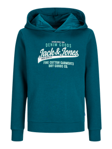 Jack & Jones Logo Hoodie Mini -Deep Teal - 12258824