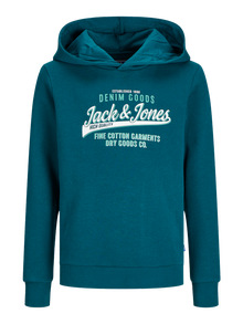 Jack & Jones Logo Mikina s kapucí Mini -Deep Teal - 12258824