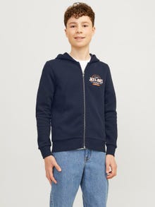 Jack & Jones Logotyp Huvtröje med dragkedja För pojkar -Navy Blazer - 12258858