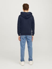Jack & Jones Junior Logo Vetoketjullinen huppari -Navy Blazer - 12258858