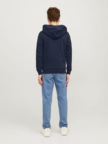 Jack & Jones Logó Cipzáras Kapucnis Pulóver Ifjúsági -Navy Blazer - 12258858