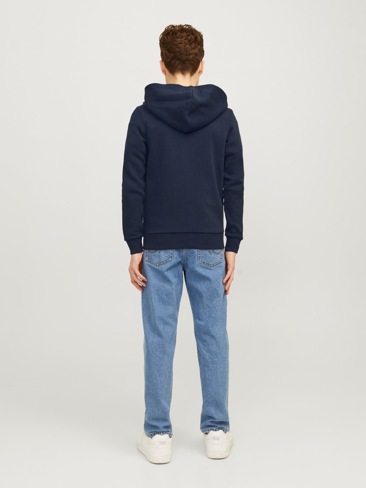 Jack & Jones Logo Hættetrøje med lynlås Til drenge -Navy Blazer - 12258858