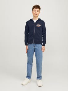 Jack & Jones Hoodie com zíper Logo Para meninos -Navy Blazer - 12258858