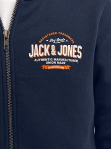 Jack & Jones Logo Hoodie met halve rits Voor jongens -Navy Blazer - 12258858