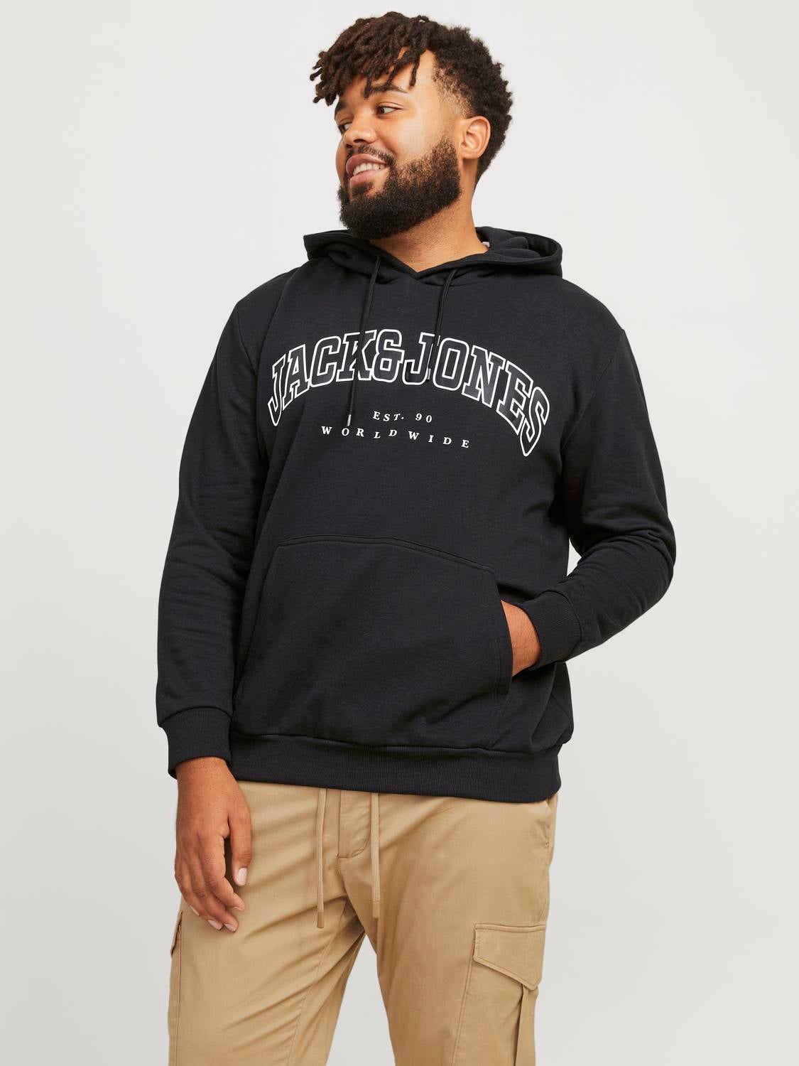 Thumbnail - Plus Size Logo Kapuzenpullover