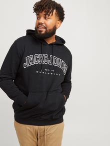 Jack & Jones Plus Size Logo Hættetrøje -Black - 12258867