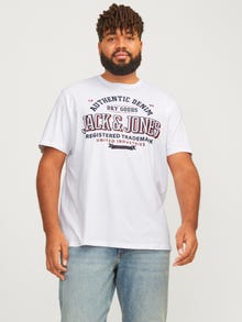 Jack & Jones Plus Size Logotyp T-shirt -White - 12258870