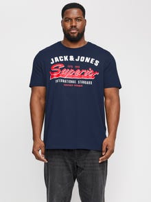 Jack & Jones Plus Size Logo T-shirt -Sky Captain - 12258870