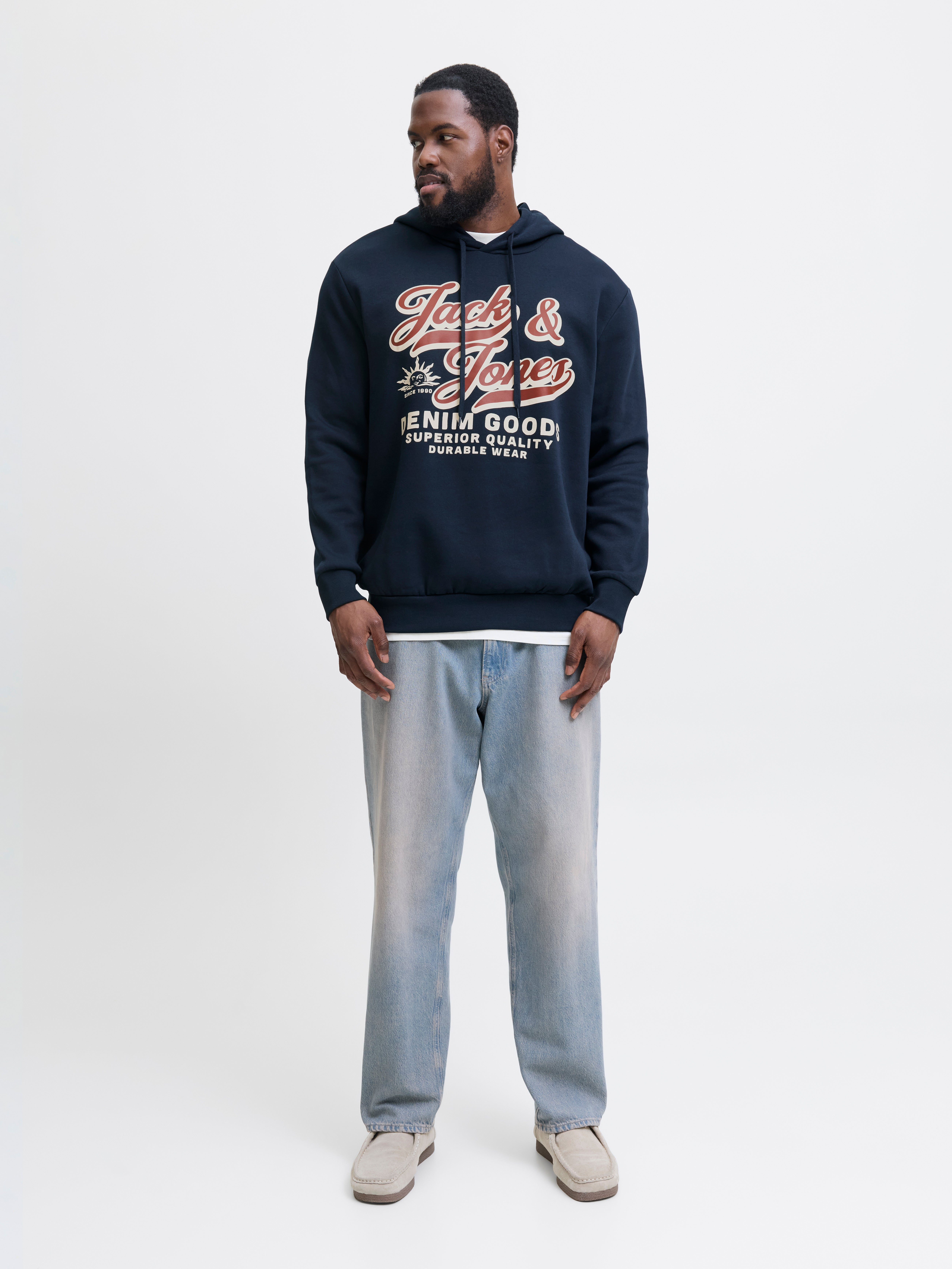 Thumbnail - Plus Size Logo Kapuzenpullover