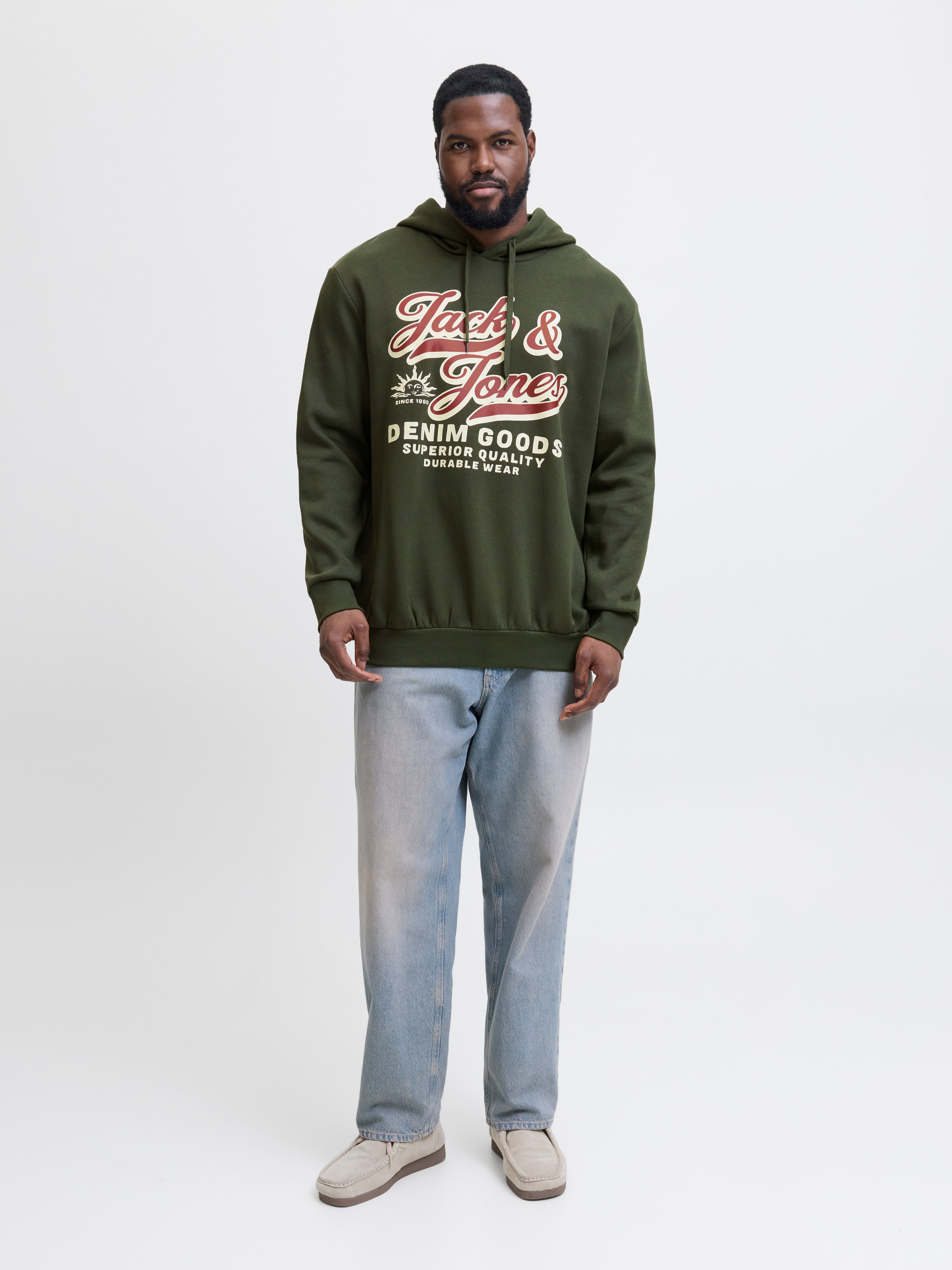 Thumbnail - Plus Size Logo Kapuzenpullover