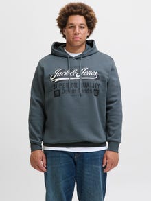Jack & Jones Plus Size Logo Hoodie -Stormy Weather - 12258873