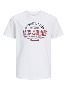 Jack & Jones Logo T-skjorte For gutter -White - 12258876