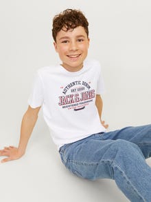 Jack & Jones Logo T-skjorte For gutter -White - 12258876