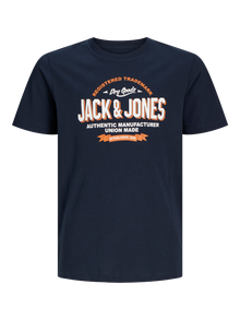 Jack & Jones Logo T-skjorte For gutter -Navy Blazer - 12258876