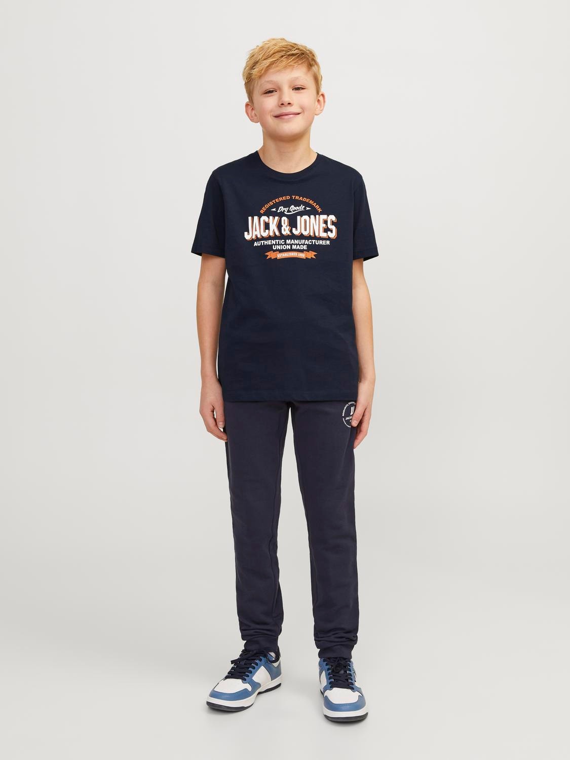 Jack & Jones Logo T-shirt For boys -Navy Blazer - 12258876