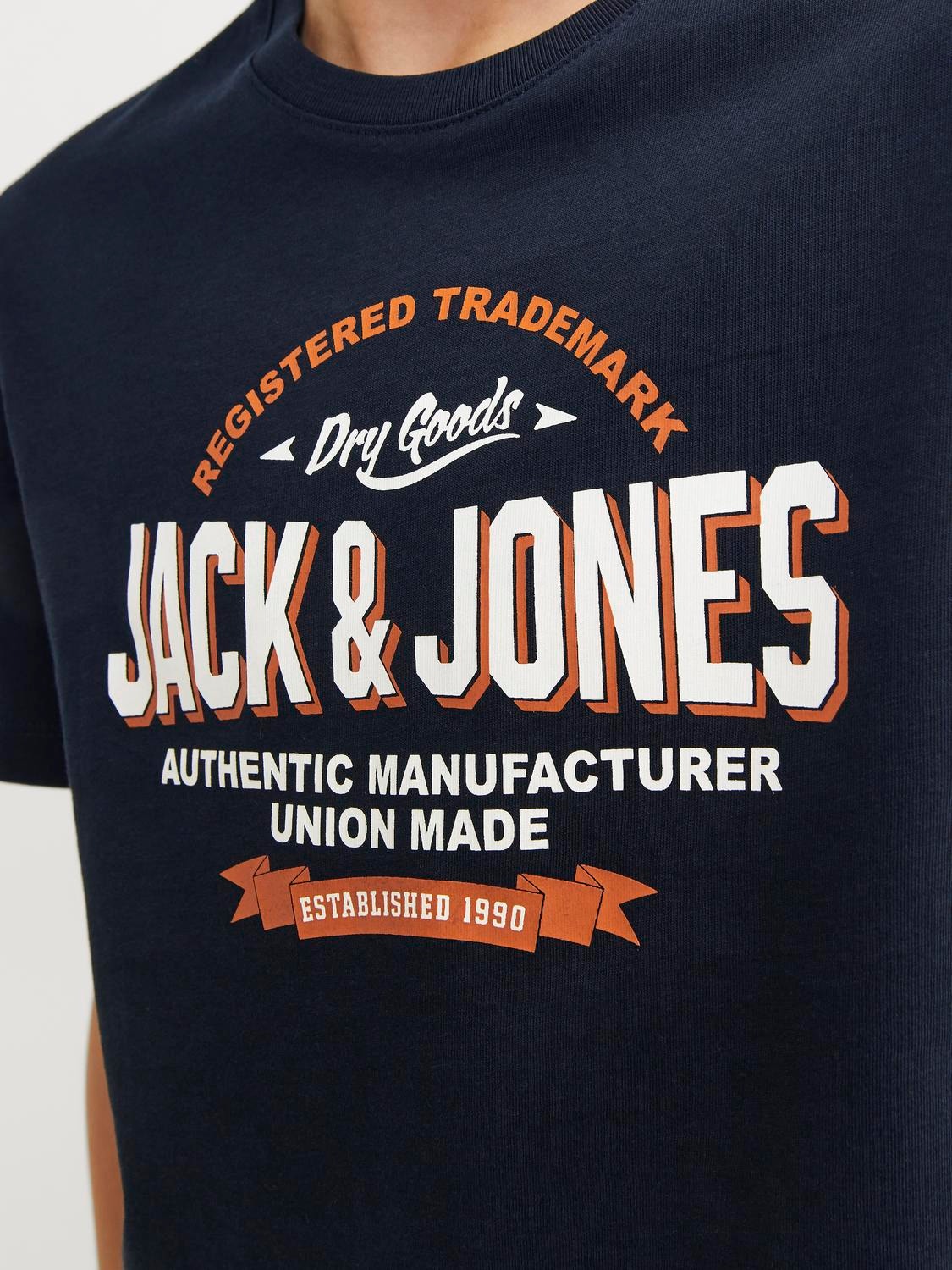 Jack & Jones Logo T-skjorte For gutter -Navy Blazer - 12258876