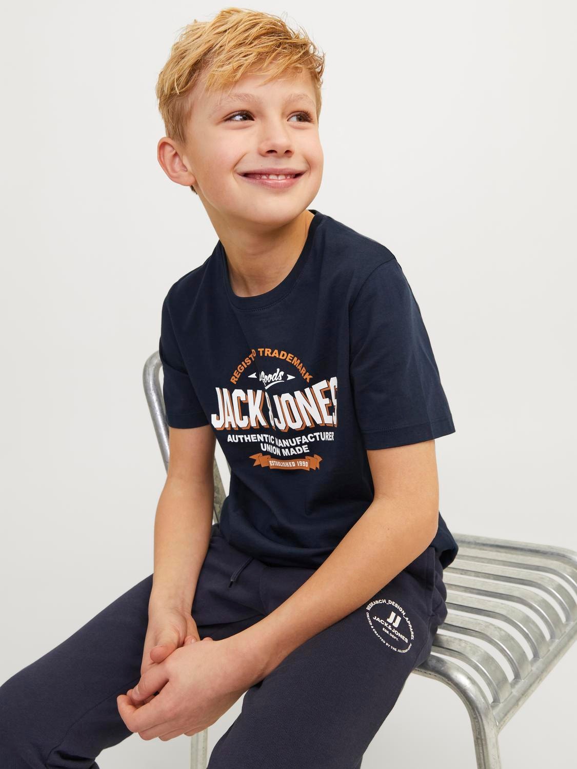 Jack & Jones T-shirt Logo Pour les garçons -Navy Blazer - 12258876