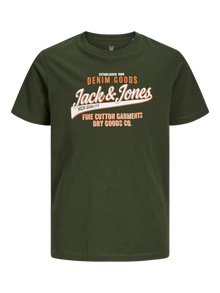 Jack & Jones Logo T-shirt For boys -Kombu Green - 12258876