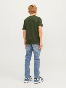 Jack & Jones Logo T-skjorte For gutter -Kombu Green - 12258876