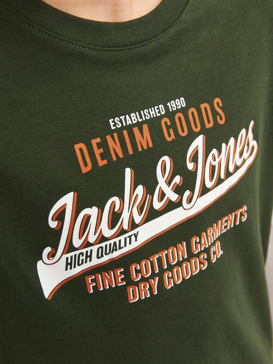 Jack & Jones Logo T-skjorte For gutter -Kombu Green - 12258876