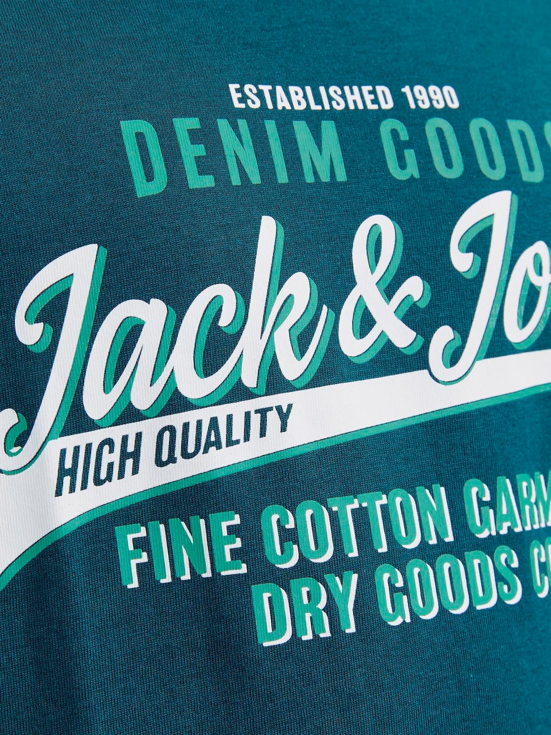 Jack & Jones Logo T-shirt For boys -Deep Teal - 12258876