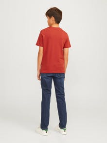 Jack & Jones Logo T-shirt For boys -Red Ochre - 12258876