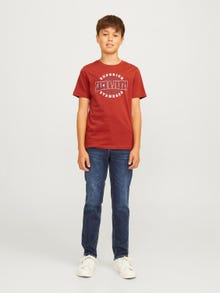 Jack & Jones Logo T-skjorte For gutter -Red Ochre - 12258876