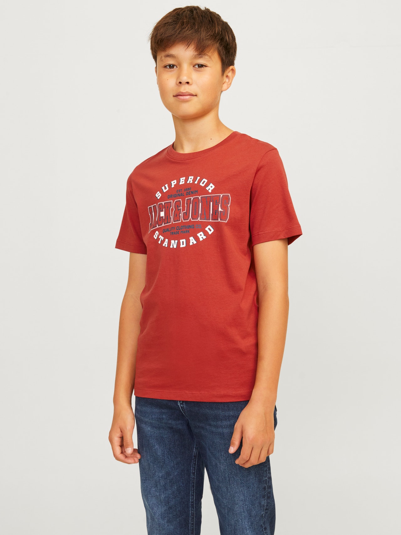 Jack & Jones T-shirt Logo Mini -Red Ochre - 12258877