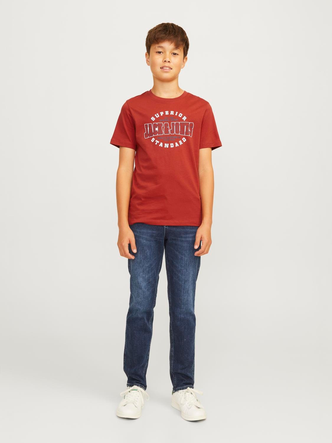 Jack & Jones Logo T-särk Mini -Red Ochre - 12258877