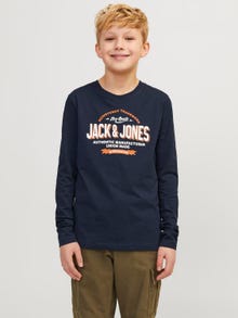 Jack & Jones Logo T-skjorte For gutter -Navy Blazer - 12258880