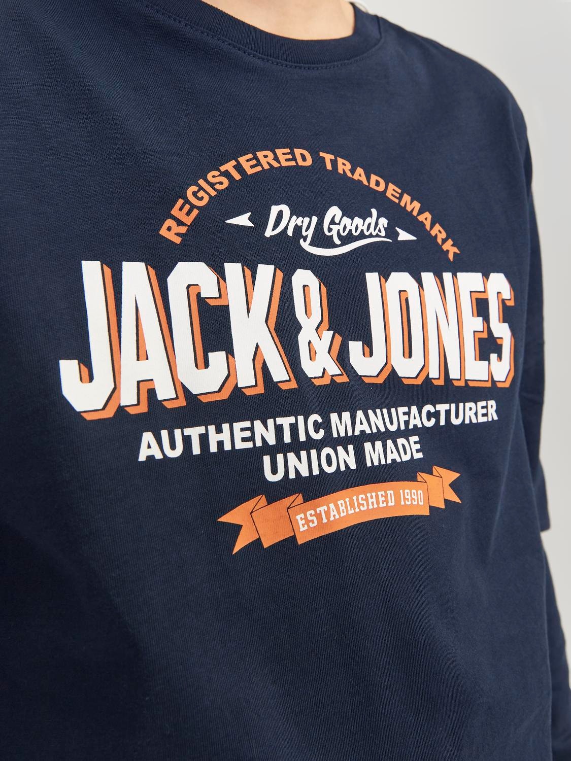 Jack & Jones Logo T-shirt For boys -Navy Blazer - 12258880